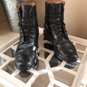 Ariat Black Leather Lace-Up Boots